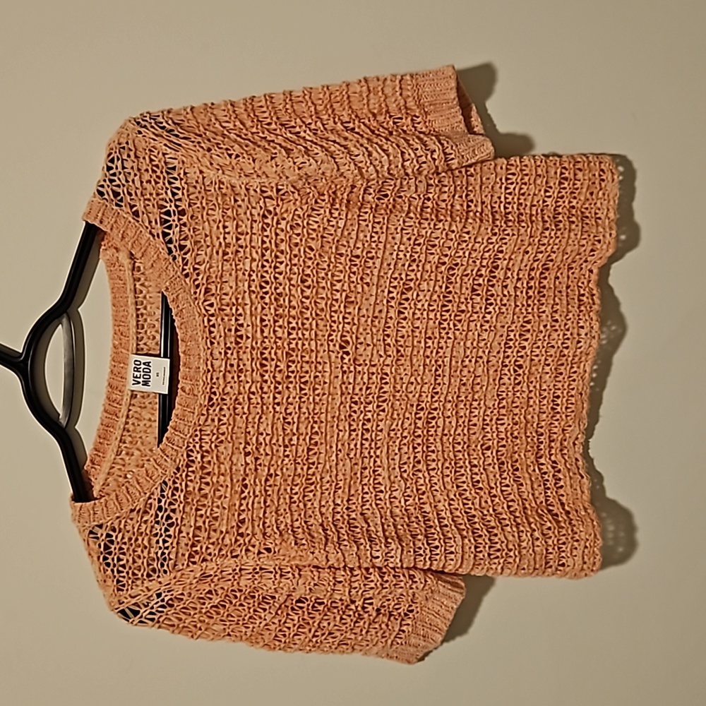 VERO MODA pink knit cropped sweater